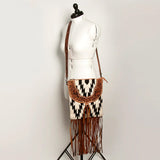 American Darling Conceal Carry Black & White Aztec Fringe Purse