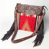American Darling Conceal Carry Red Blanket Floral Tooled Bag