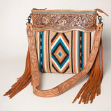 American Darling Tan Blanket Floral Tooled Purse
