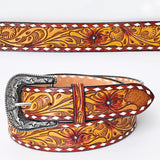 American Darling Yellow Tooled Floral Belt