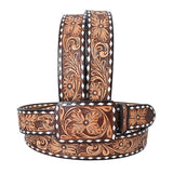 American Darling Belt Hand Tooled Leather Unisex 