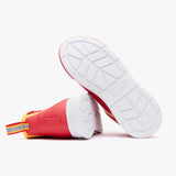 Bottom side view of Red & Yellow Tailgate Deck Boots