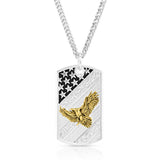 USA Flag Styled and Eagle Dog Tag Necklace