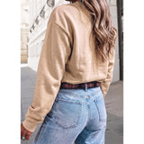 Western Embroidered Casual Pullover Sweatshirt Back View