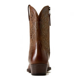 Ariat Men's Sumter R Toe Western Boot Dark Tan Heel View