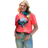 Texas True Threads Coral Aztec Tee