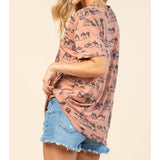 Rust & Charcoal Western Print Short Sleeve Shirt