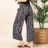 ZARA WESTERN BOOTSTITCH PRINT SMOCK ELASTIC PANTS BACK VIEW