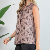Women's Mocha & Bronc Front Tie Tank