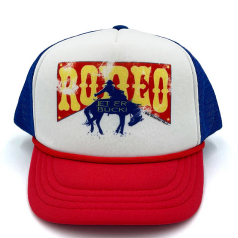 Red/White/Blue Rodeo Adult foam snapback trucker hat