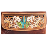 Cactus/Sunflower Tooled Wallet