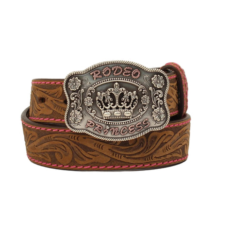 Angel Ranch Girls Belt Floral Lace Stitch-Front