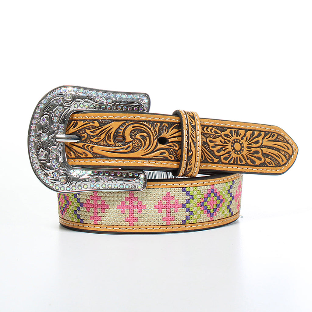 Angel Ranch Girls' Western Brown Belt-Front