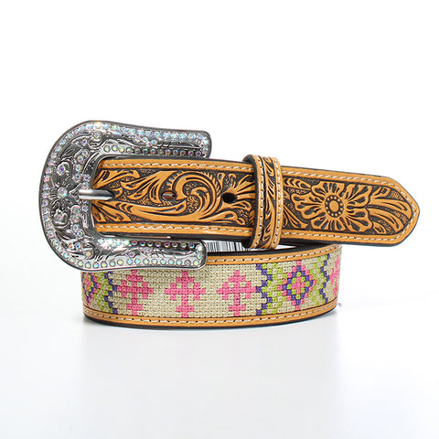 Angel Ranch Girls' Western Brown Belt-Front