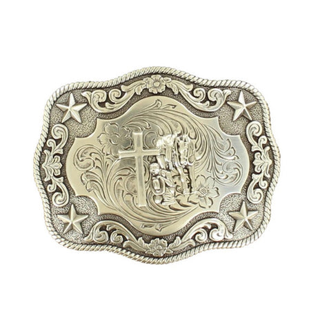 Rectangular Praying Cowboy Buckle