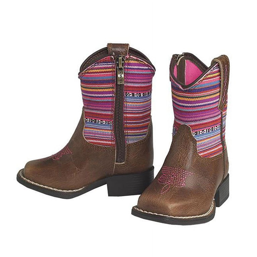 Ariat Toddler Girl's Lil' Stompers Aurora Stripe Multicolor Boots