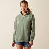 Ariat Women's Foundation Logo 1/2 Zip Sweatshirt With Long Sleeve Front View