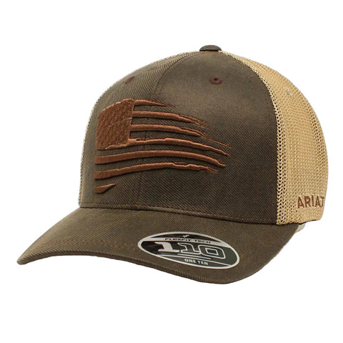 Ariat Brown Patriot Cap with American Flag Patch