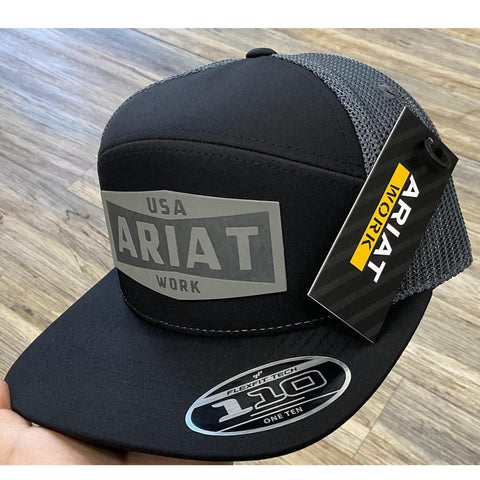black cap with grey ariat work logo