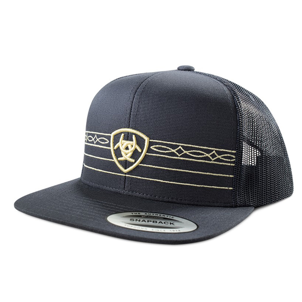 Navy ariat logo boot stitch cap