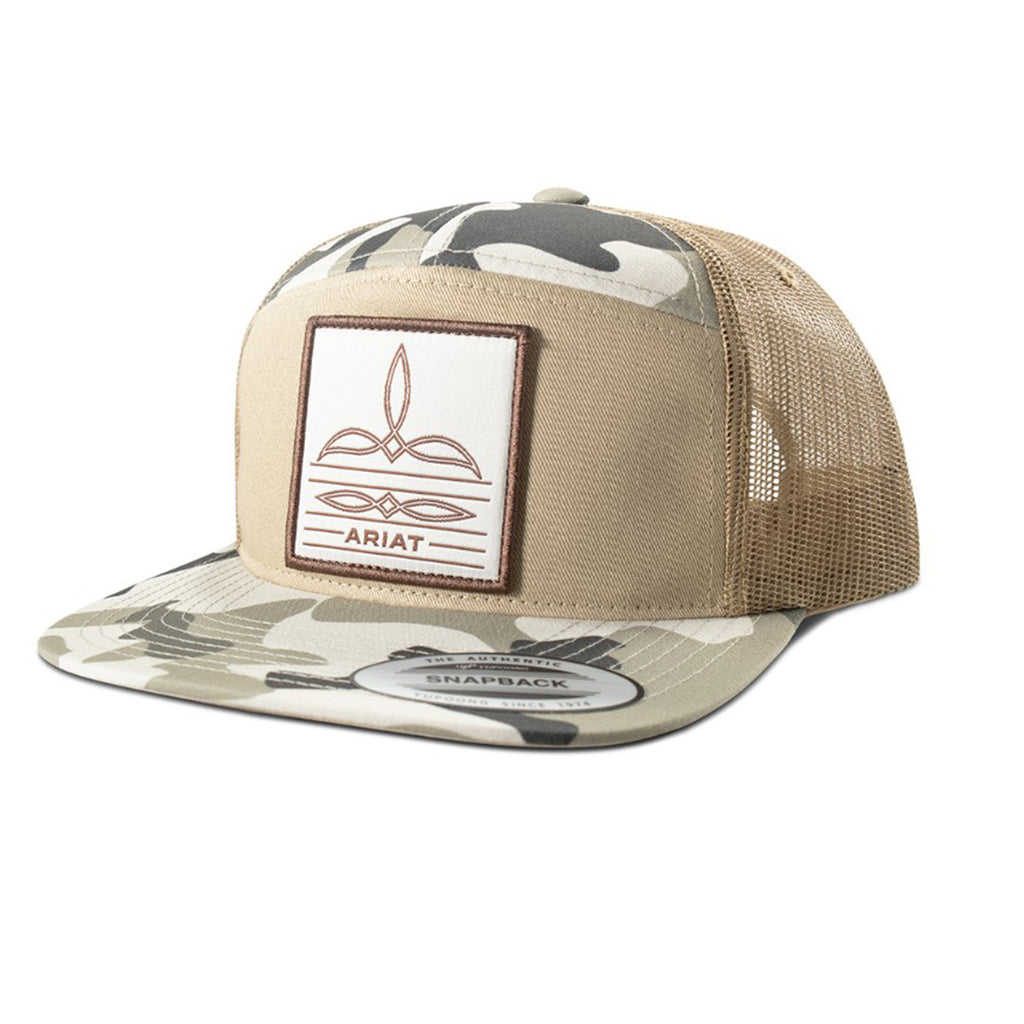camo and tan ariat boot stitch cap