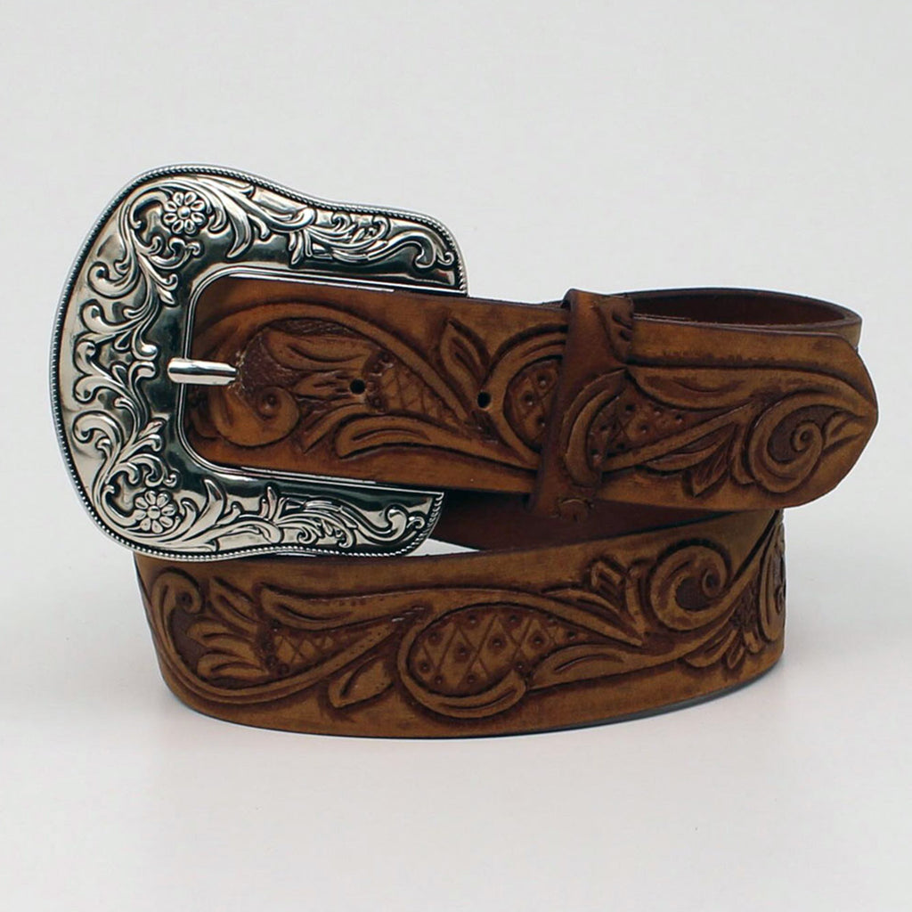 Ariat Women's Tan Floral Embossed Belt