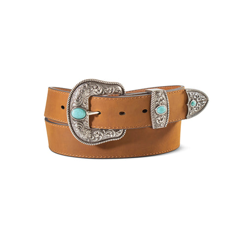 Ariat Women's Medium Brown 3 Piece Buckle Belt