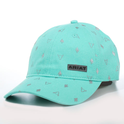 Ariat Women's Turquoise Cactus & Skull Cap