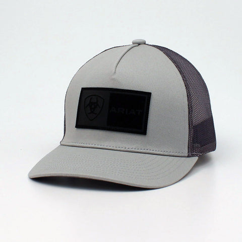 Ariat Grey Rectangle Patch Logo Cap