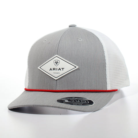 Ariat Grey/Red/White Diamond Cap