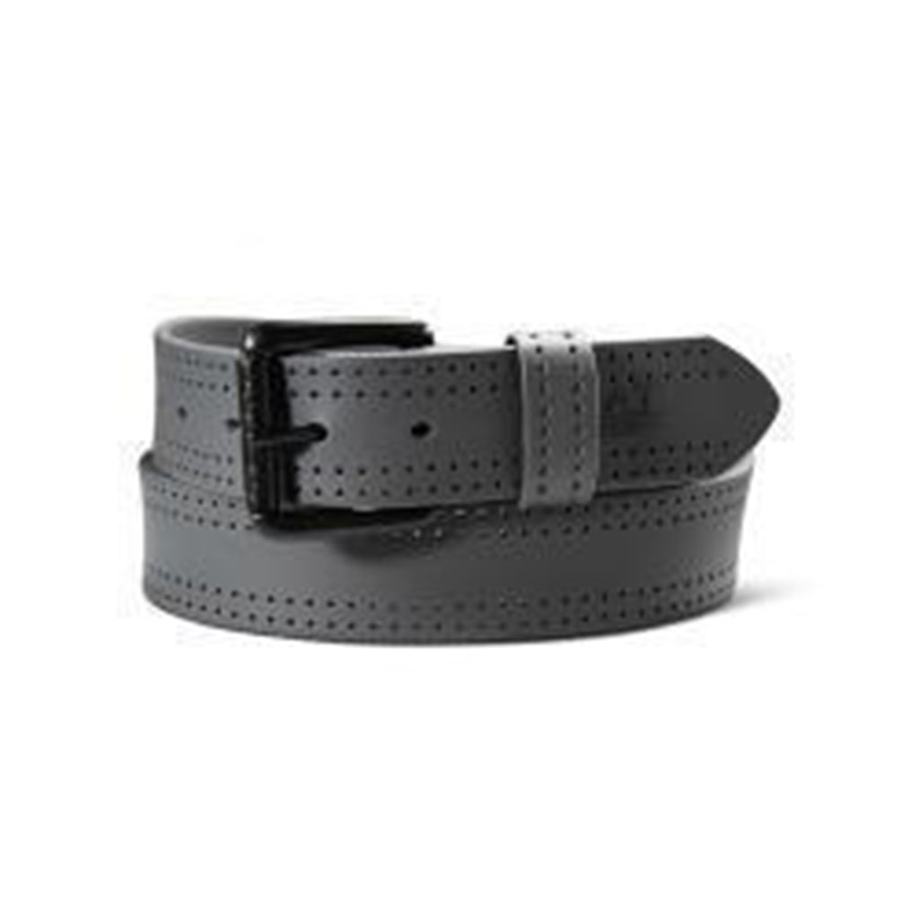 Coiled up view of the black silicone belt. 