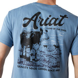 Ariat Mens blue cattle co tee back detail