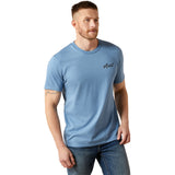 Ariat Mens blue cattle co tee front with logo