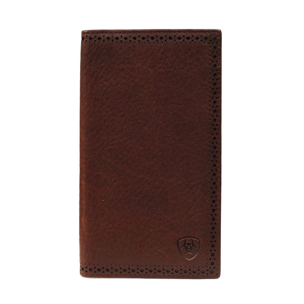 Ariat Men's Dark Copper Perforated Edge Rodeo Wallet