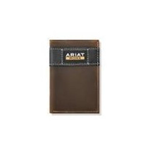 brown wallet with ariat work logo