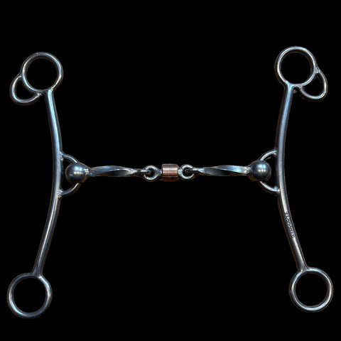 Big Duke with 3 piece square twist mouthpiece on a black background.