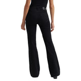 Back view of a model in the Wrangler Black Savanah Bespoke Trouser Jeans, showing the clean back pockets, polished Western tailoring, and flattering silhouette.
