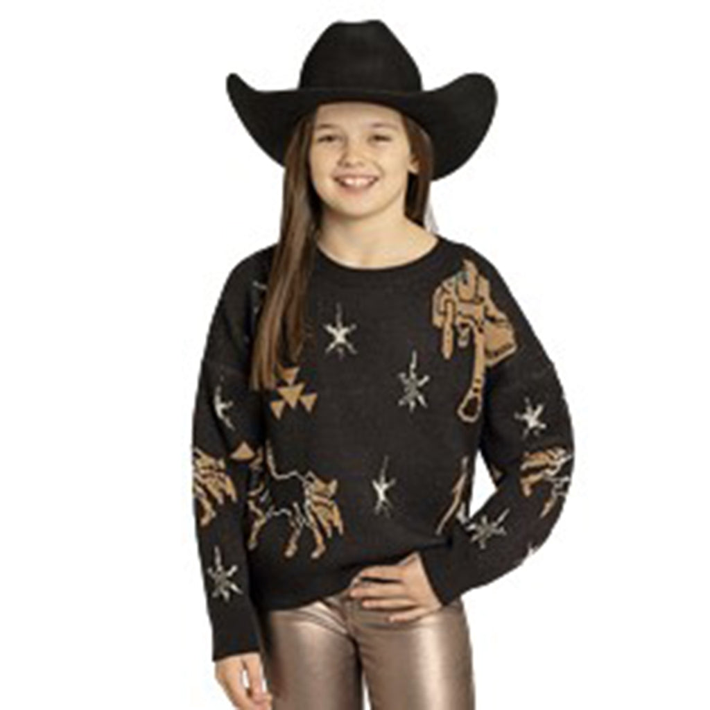 Black and Tan Sweater on girl