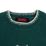 Rock & Roll Denim Girl's Horse Rider Teal Sweater Neck View