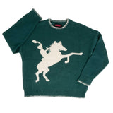 Rock & Roll Denim Girl's Horse Rider Teal Sweater