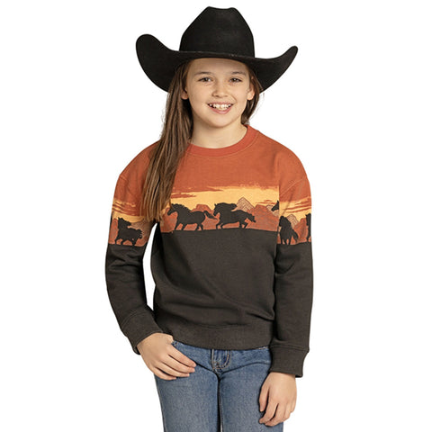 Girls Horse border Sweatshirt 