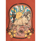 Rock & Roll Girls Western Horse Graphic Ribbed Pullover – Mahogany Red Graphic view