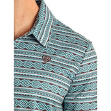 Rock & Roll Cowboy Men's Teal Southwest Aztec Polo