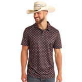 Black Polo with Southwest colorful Aztec Diamonds throughout polo