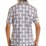 Rock & Roll Denim Boys Light Grey Aztec Polo