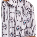 Rock & Roll Denim Boys Light Grey Aztec Polo