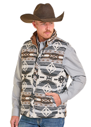 Panhandle Slim Grey & Aztec Reversible Vest