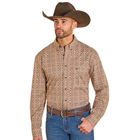 Boot Stitch Long Sleeve Button up- Front View