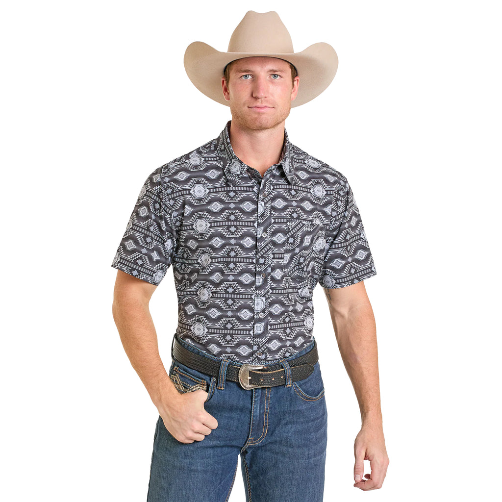 Rock & Roll Men's Southwest Print Tek Short Sleeve