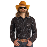 Rock & Roll Cowboy Dale Brisby Longhorn Skull Long Sleeve